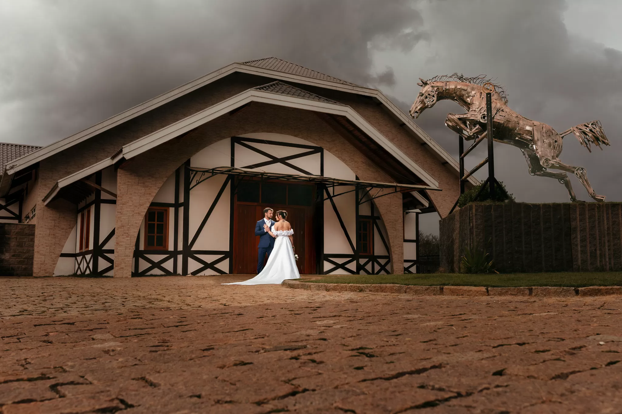 Bruna e Filipe na hípica